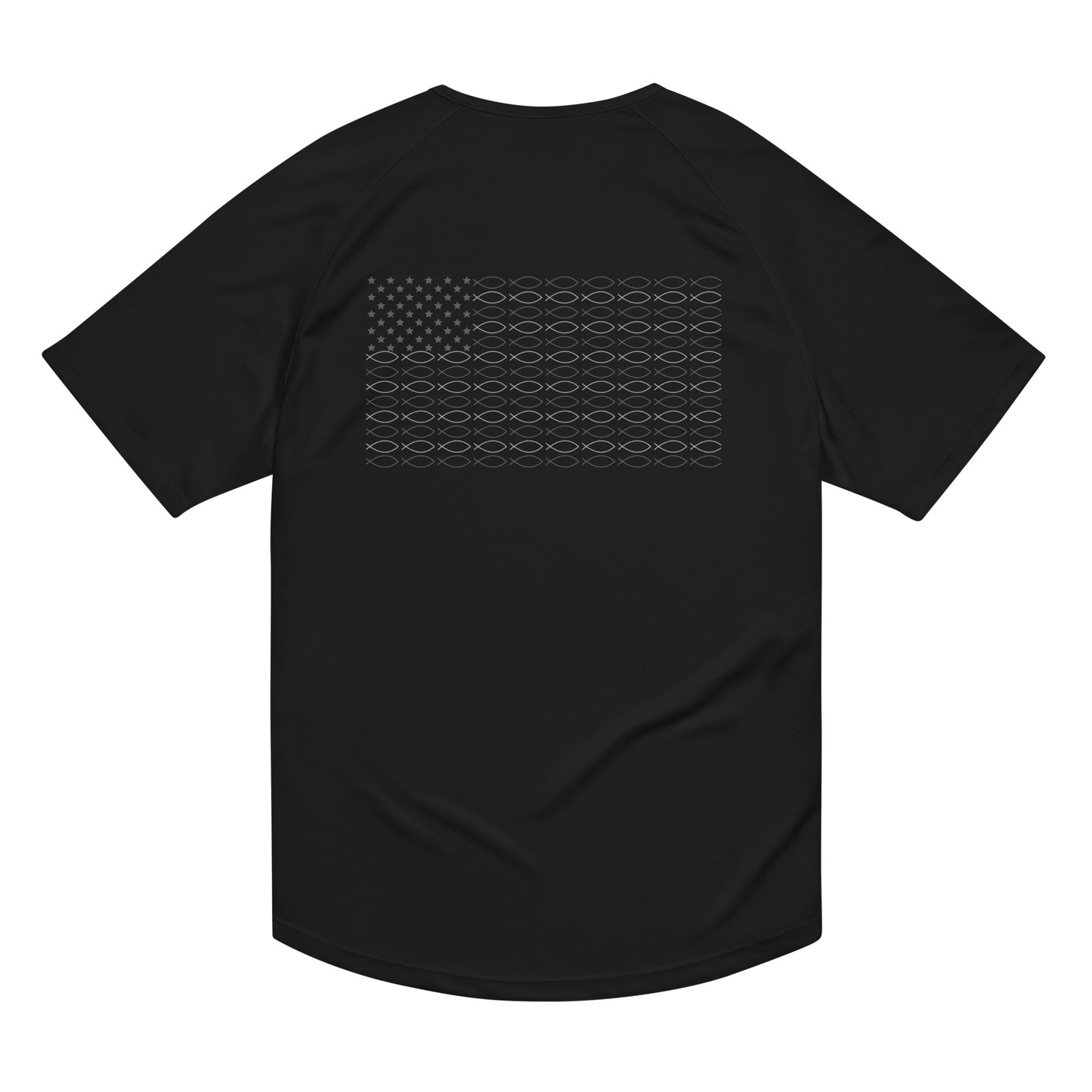 Grey American Jesus Fish T-Shirt