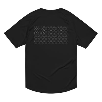 Grey American Jesus Fish T-Shirt
